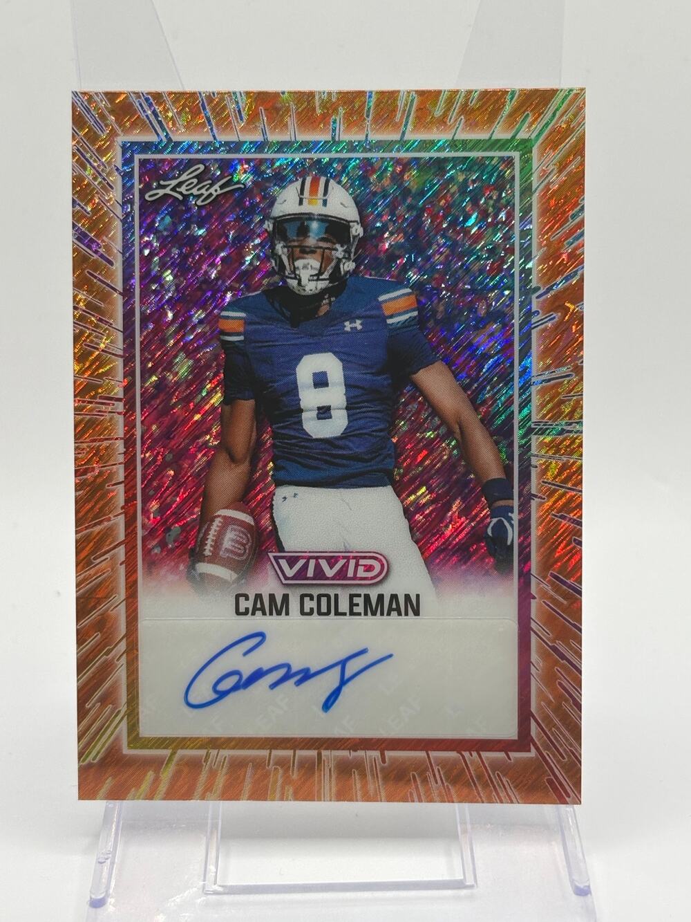 2025 Leaf Vivid Cam Coleman Orange Shimmer Auto 4/4 SSP Texas Longhorns